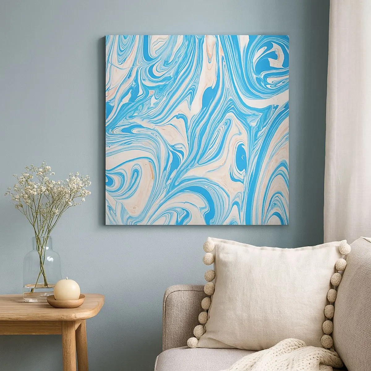 Tablou pe pânză - Splash în turcoaz - 30x30 cm