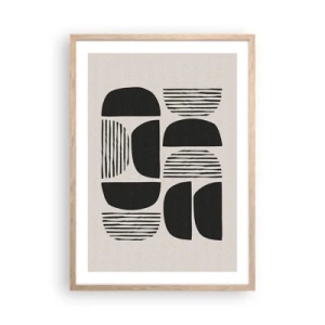 Poster în ramă de stejar deschis - Jumătăți necomplete - 50x70 cm