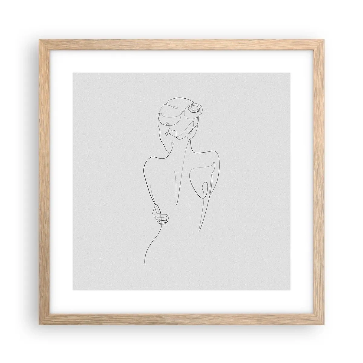 Poster în ramă de stejar deschis - Muzica corpului - 40x40 cm