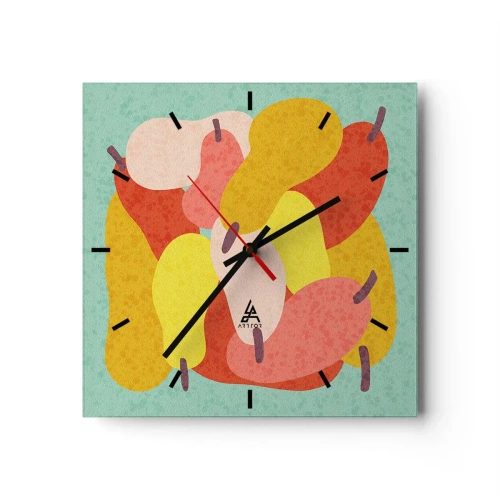 Ceas de perete - Ceas pe sticlă - Gustă soarele de vară - 30x30 cm