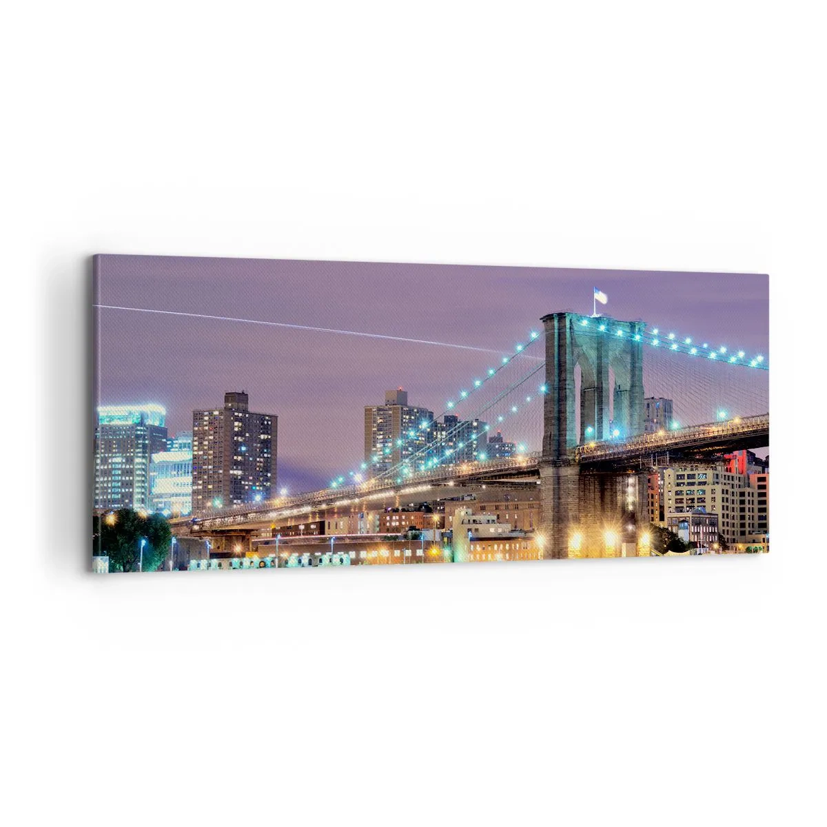 Tablou pe pânză - De mulți ani, Podul Brooklyn - 100x40 cm