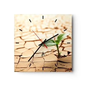 Ceas de perete - Ceas pe sticlă - Forța irepresibilă a vieții - 30x30 cm