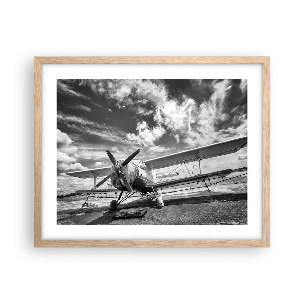 Poster în ramă de stejar deschis - Abia aștept! - 50x40 cm