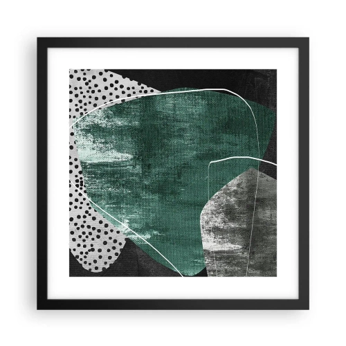 Poster în ramă neagră - Abstracție colorată cu fulgi de aur - 40x40 cm