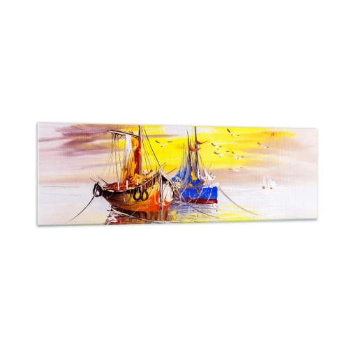 Tablou pe sticlă - O binemeritată odihnă în port - 160x50 cm