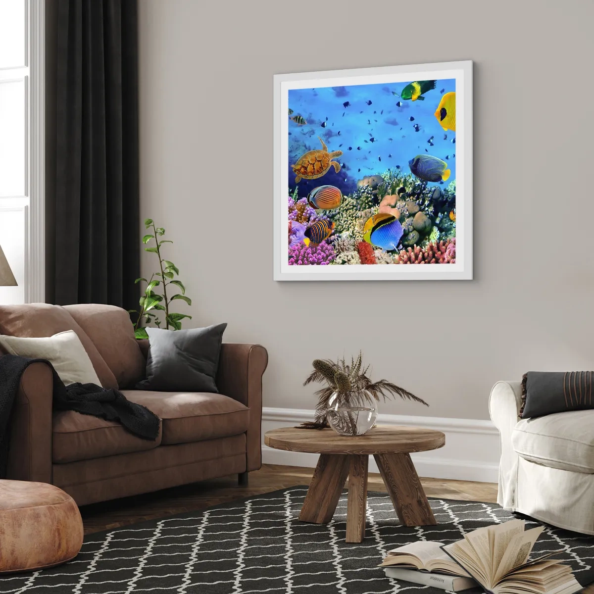 Poster în ramă albă - Și ce știm noi despre viață... - 50x50 cm