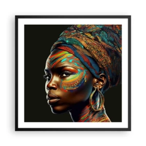 Poster în ramă neagră - Regina africană - 60x60 cm