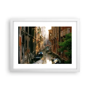 Poster în ramă albă - Pe o străduță venețiană - 40x30 cm