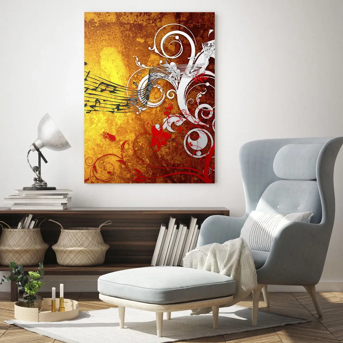 Tablou pe sticlă - Lasă muzica să curgă - 70x100 cm