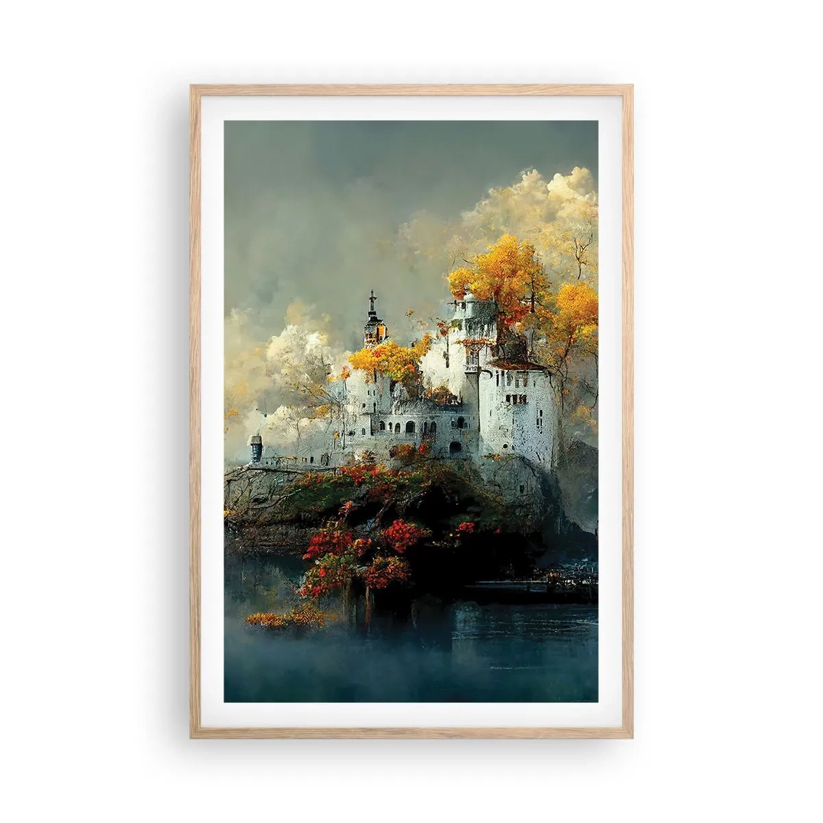 Poster în ramă de stejar deschis - Începutul unei povești romantice - 61x91 cm