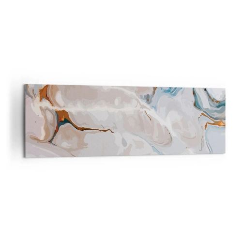 Tablou pe pânză - Meandre albastre sub alb - 160x50 cm