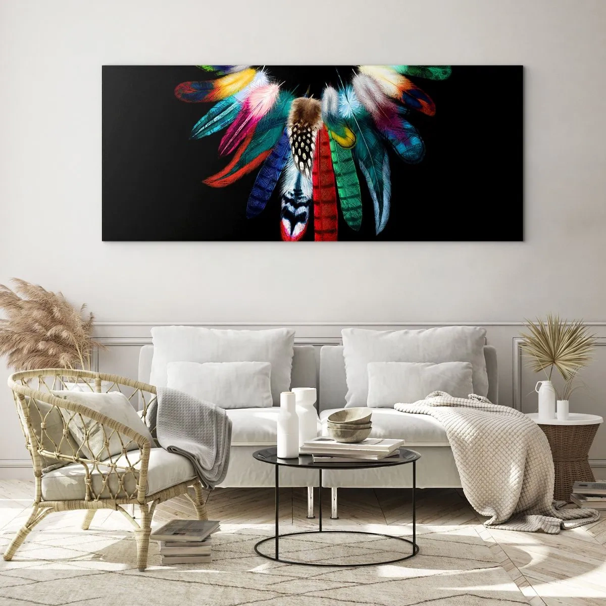 Tablou pe sticlă - Colier indian - 90x30 cm