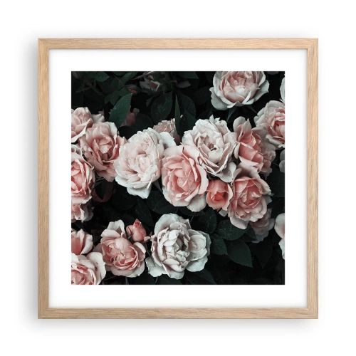 Poster în ramă de stejar deschis - Ansamble de trandafiri - 40x40 cm