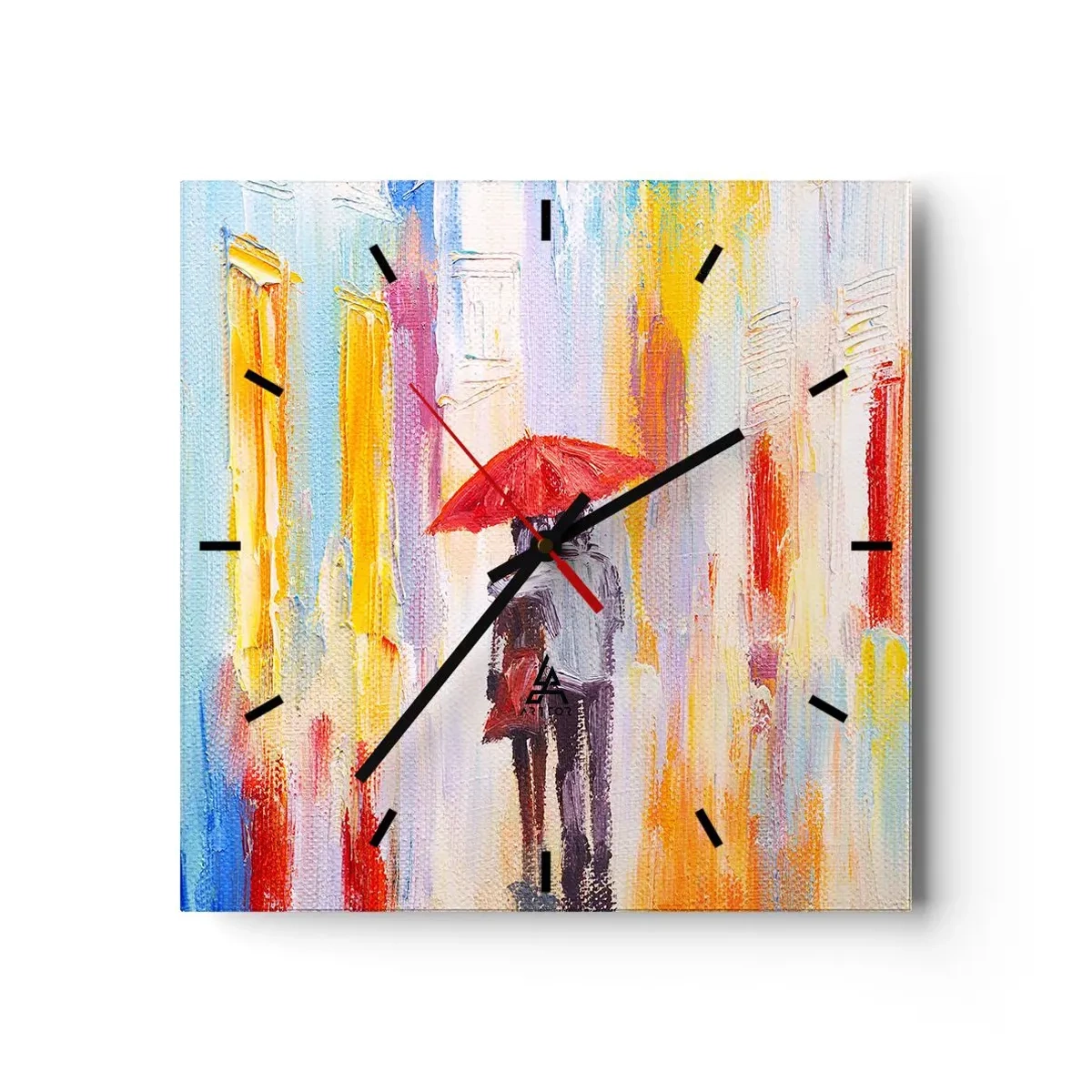 Ceas de perete - Ceas pe sticlă - Să plouă în continuare - 30x30 cm