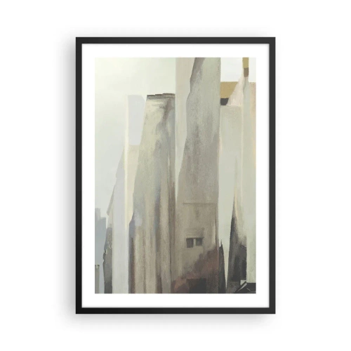 Poster în ramă neagră - Arhitectură abstractă în culori discrete - 50x70cm - Vis urban - Decorațiune modernă pentru perete pentru living și dormitor ARTTOR