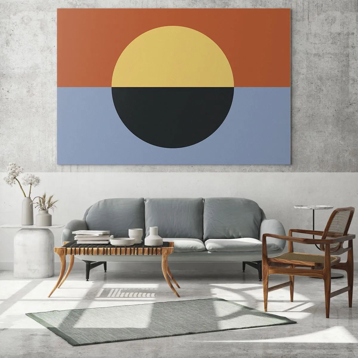 Tablou pe sticlă - O compoziție de căldură și răcoare - 90x30 cm
