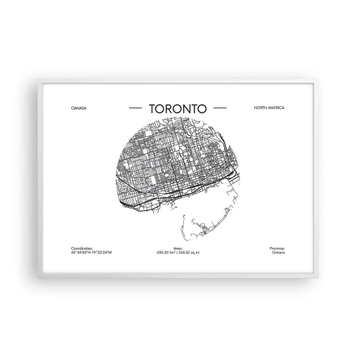 Poster în ramă albă - Anatomia Toronto - 100x70 cm