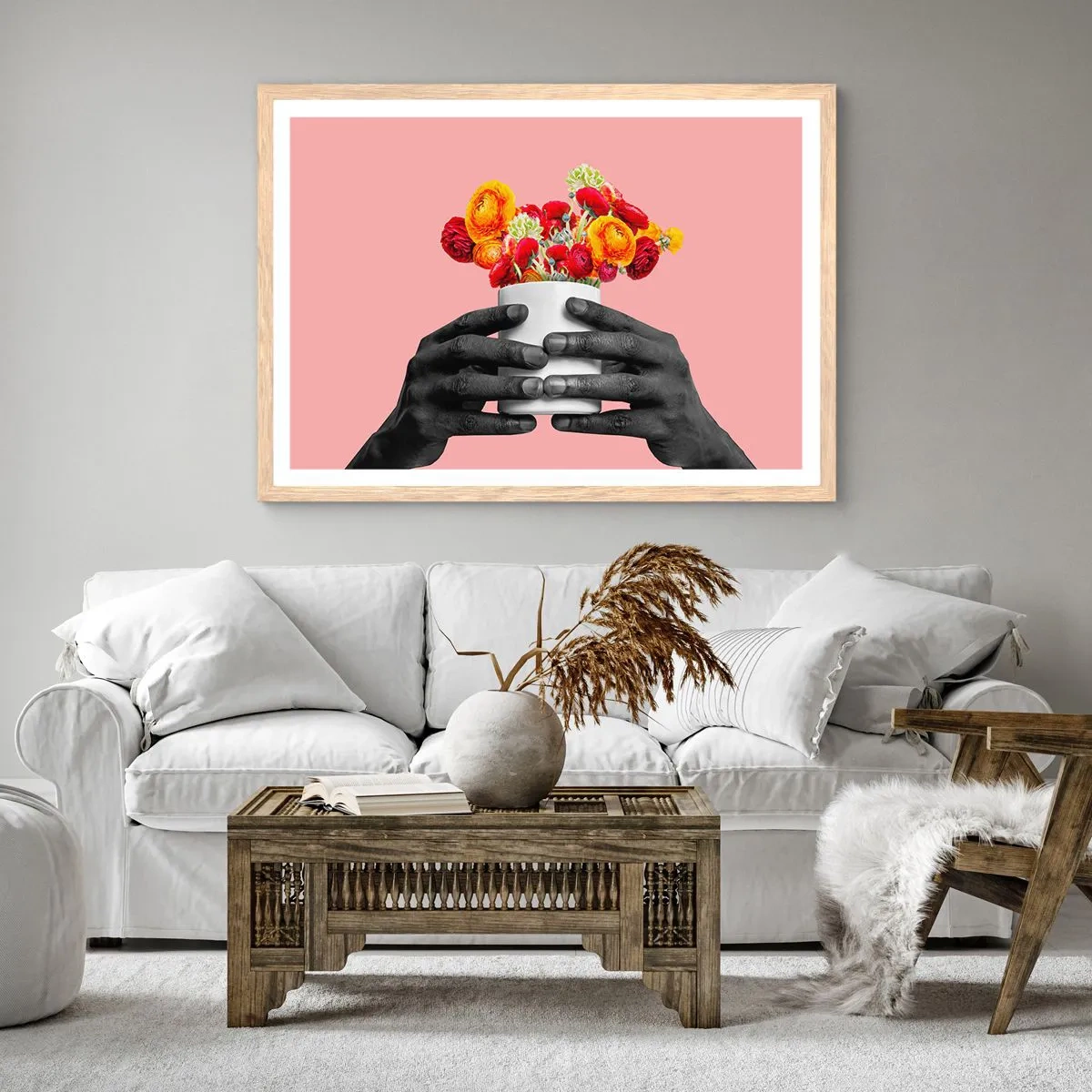 Poster în ramă de stejar deschis - Apoteoza vieții - 100x70 cm