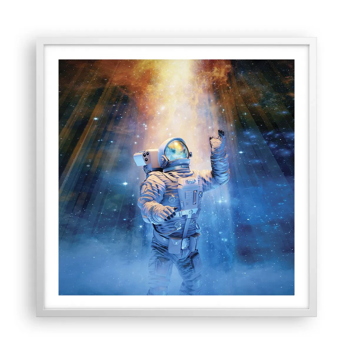 Poster în ramă albă - În cele din urmă am ajuns - 60x60 cm