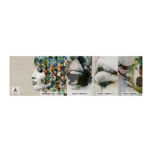 Mostră tapet Premium Canvas - A ieșit din cenușiu - Chipul de femeie, Abstracția, Grafică - 100x30 cm