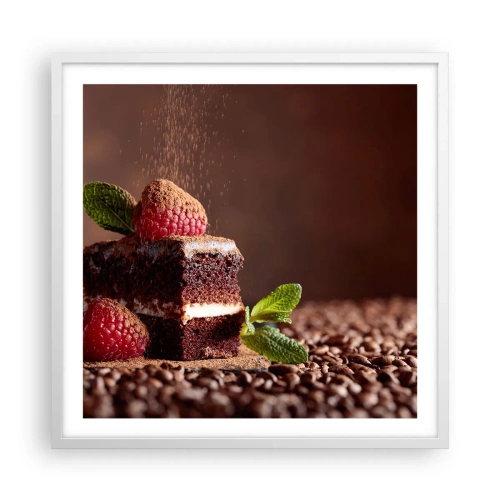 Poster în ramă albă - Viața este dulce - 60x60 cm