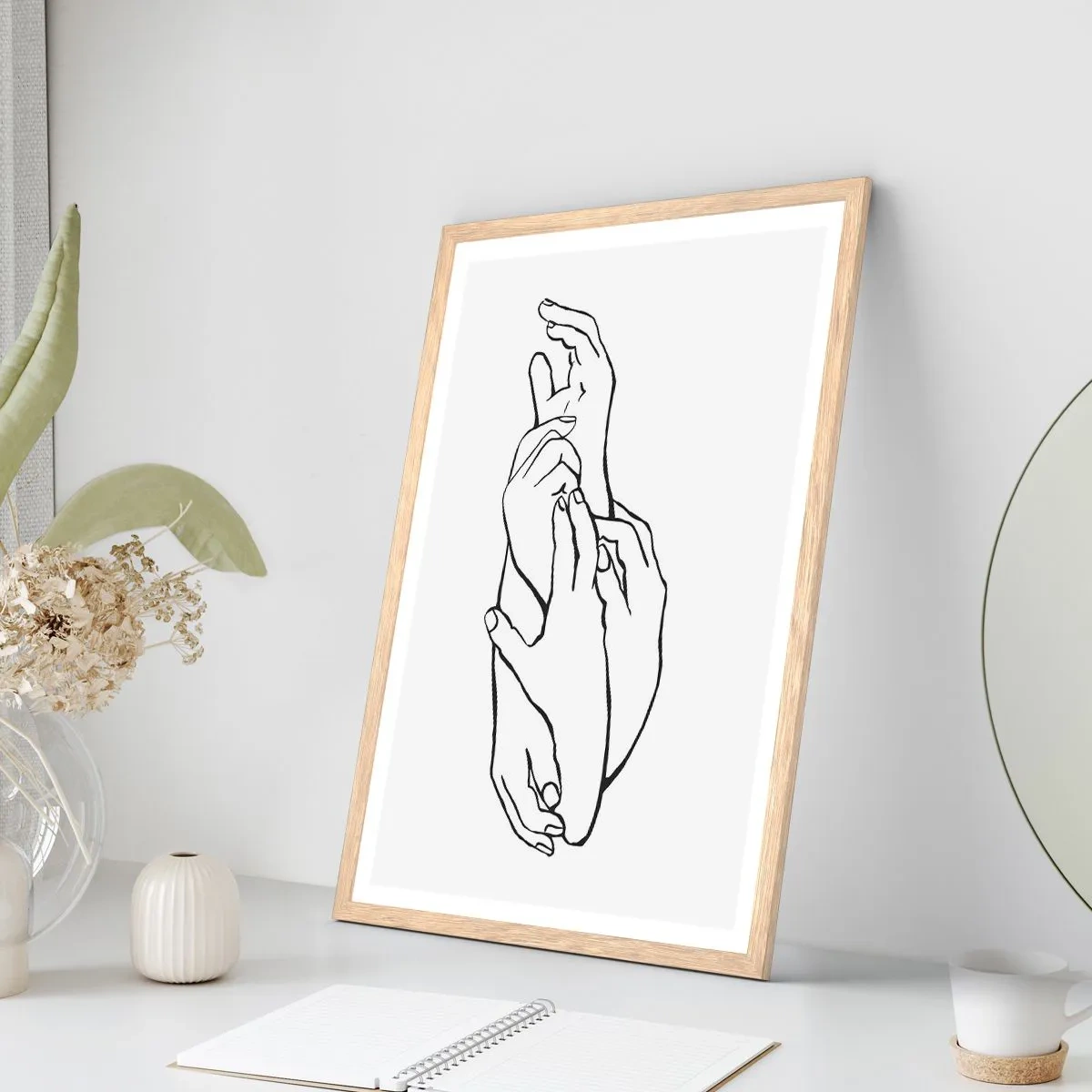 Poster în ramă de stejar deschis - Atingere bună - 61x91 cm