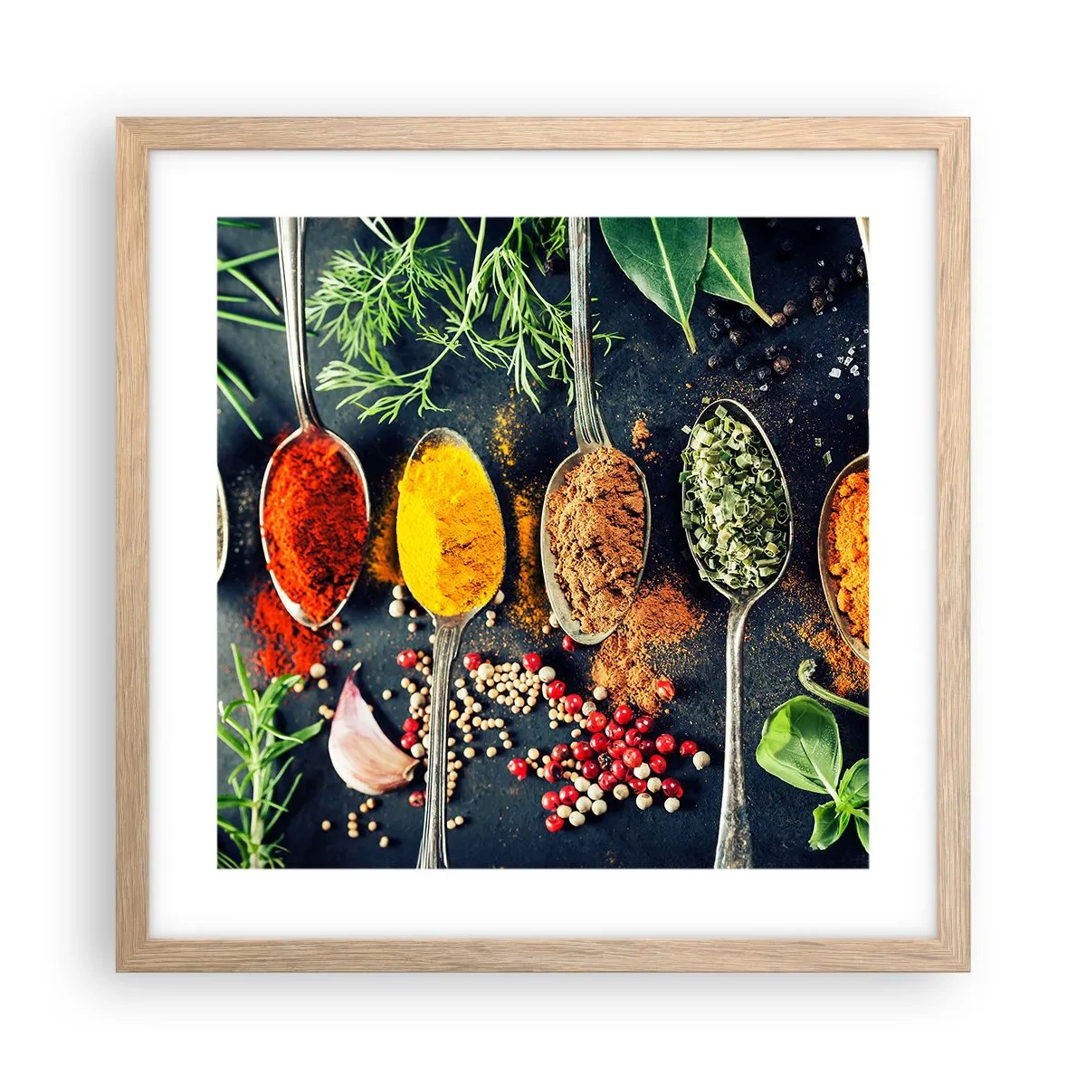 Poster în ramă de stejar deschis - Magie culinară - 40x40 cm