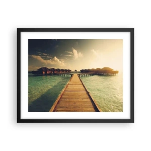 Poster în ramă neagră - O invitație caldă - 50x40 cm