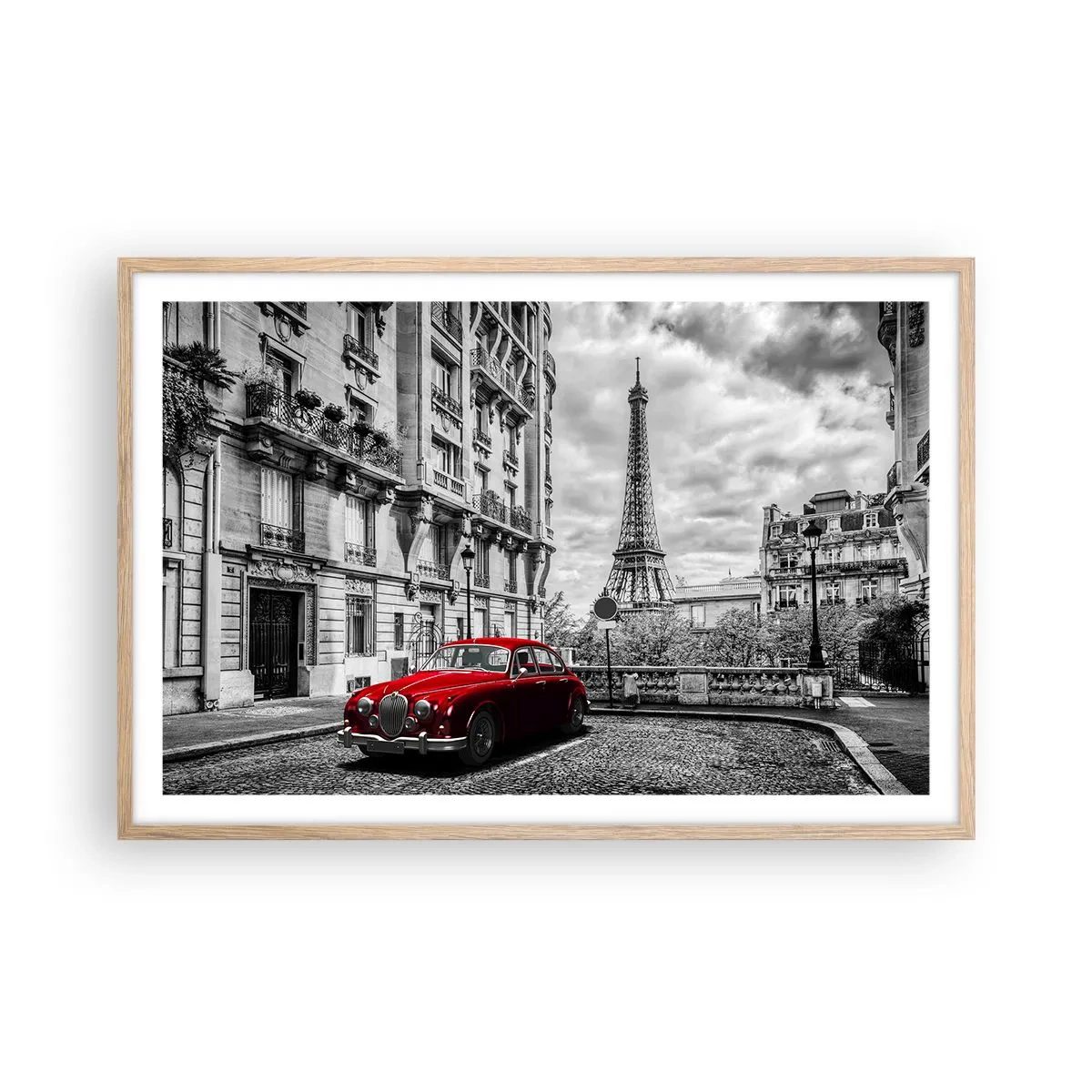 Poster în ramă de stejar deschis - Prădător în oraș - 91x61 cm