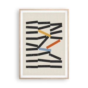 Poster în ramă de stejar deschis - Domino - compoziție - 70x100 cm