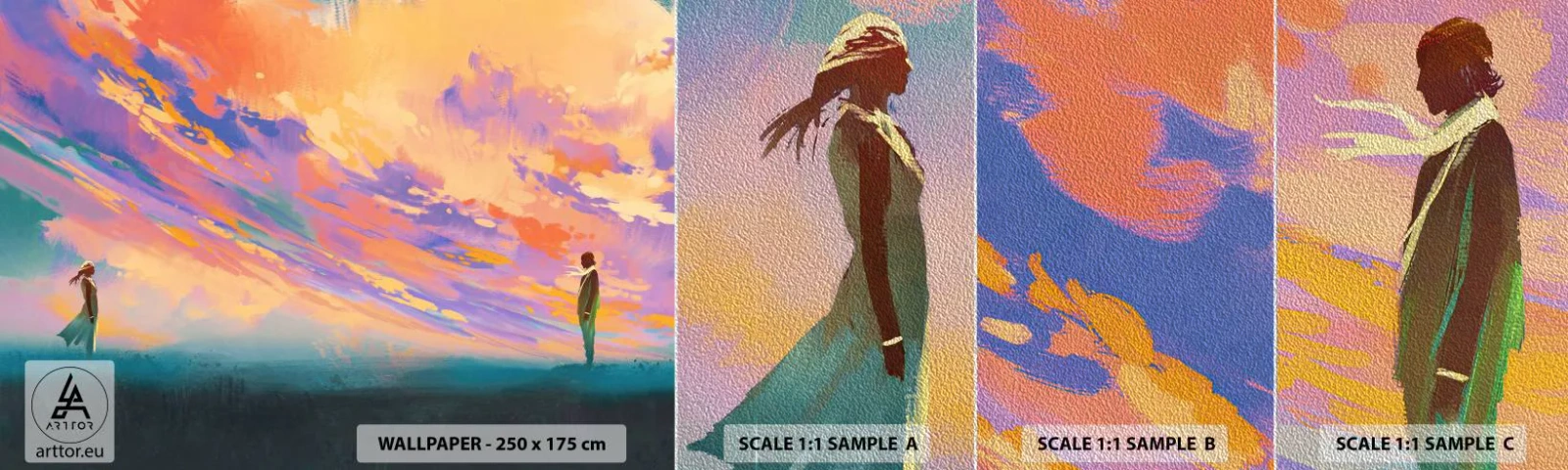 Mostră tapet Premium Sand - Puterea de atracție - Abstracția, Femeie și Bărbat, Bucată - 100x30 cm