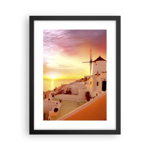 Poster în ramă neagră - Dizolvându-se în alb și auriu - 30x40 cm