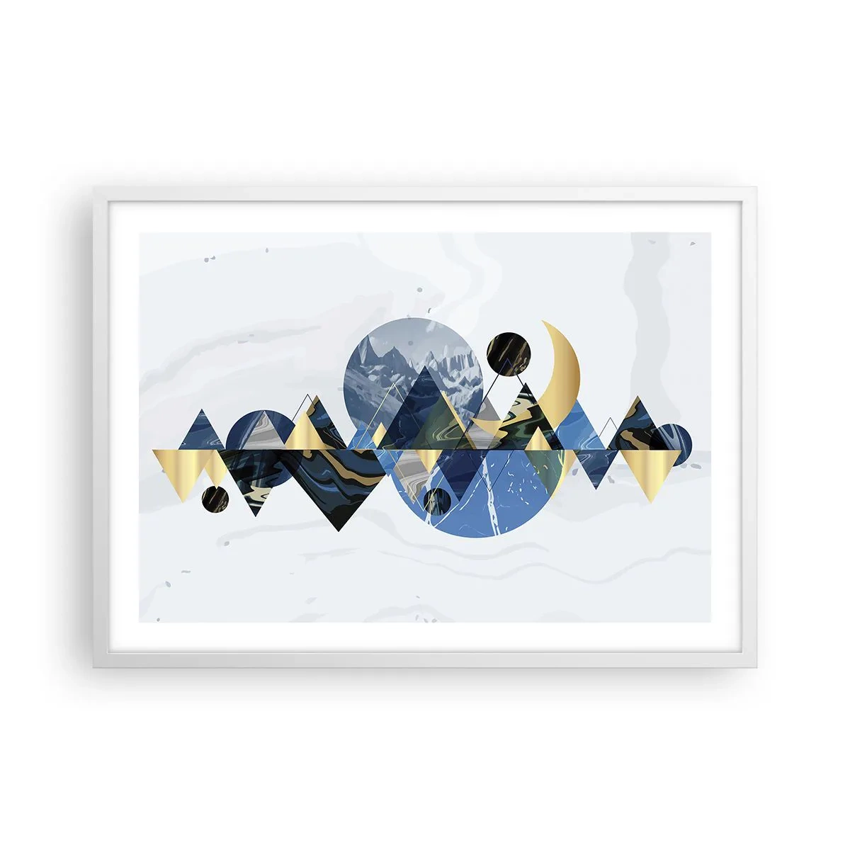 Poster în ramă albă - Peisaj geometric - 70x50 cm