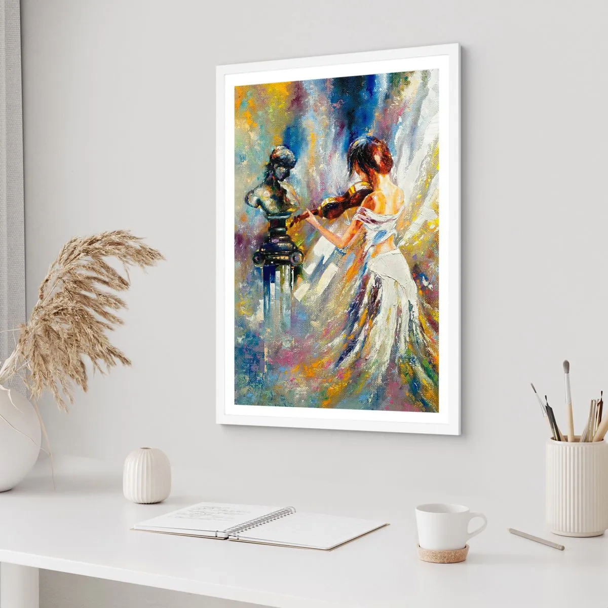 Poster în ramă albă - Revigorați de sentimente - 40x50 cm