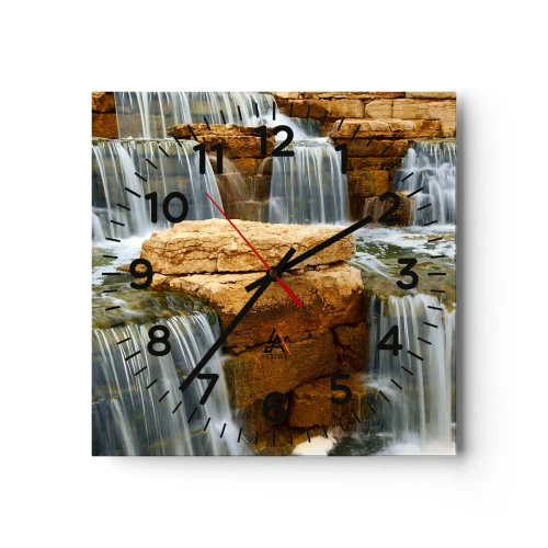 Ceas de perete - Ceas pe sticlă - Scara către cer - 30x30 cm