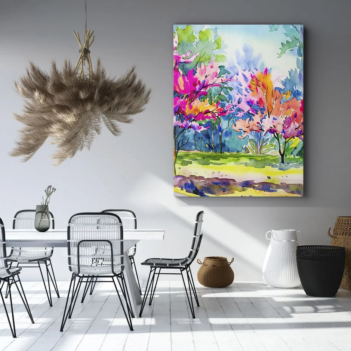 Tablou pe pânză - Grădina curcubeului în splendoarea primăverii - 50x70 cm
