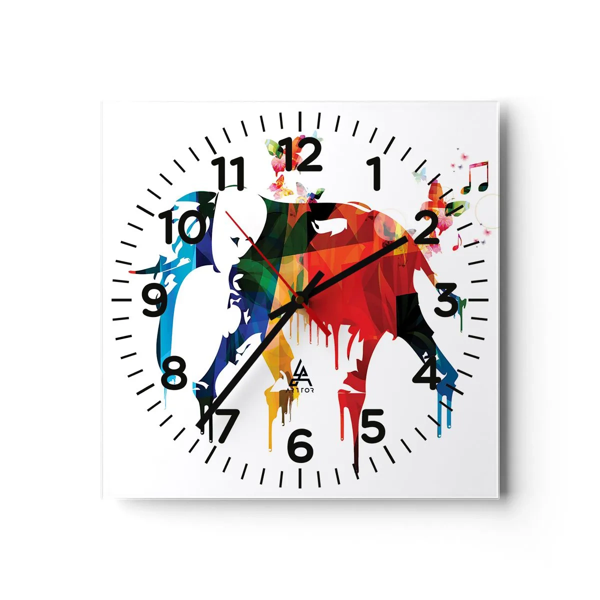 Ceas de perete - Ceas pe sticlă - Toată lumea poate dansa - 40x40 cm