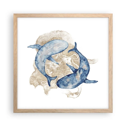 Poster în ramă de stejar deschis - Prietenie sau iubire? - 40x40 cm