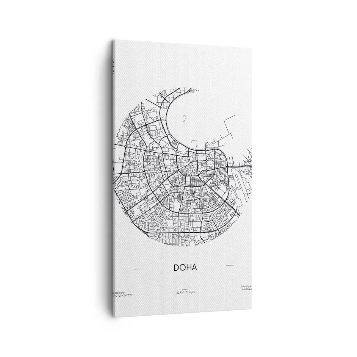 Tablou pe pânză - Anatomia orașului Doha - 45x80 cm