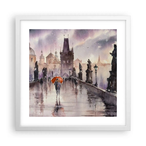 Poster în ramă albă - Oamenii nu se schimbă - 40x40 cm