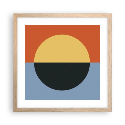 Poster în ramă de stejar deschis - O compoziție de căldură și răcoare - 40x40 cm