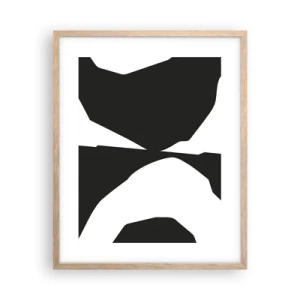 Poster în ramă de stejar deschis - Pozitiv -negativ - 40x50 cm