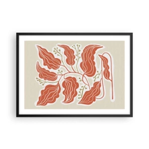 Poster în ramă neagră - Folk și coral - 70x50 cm