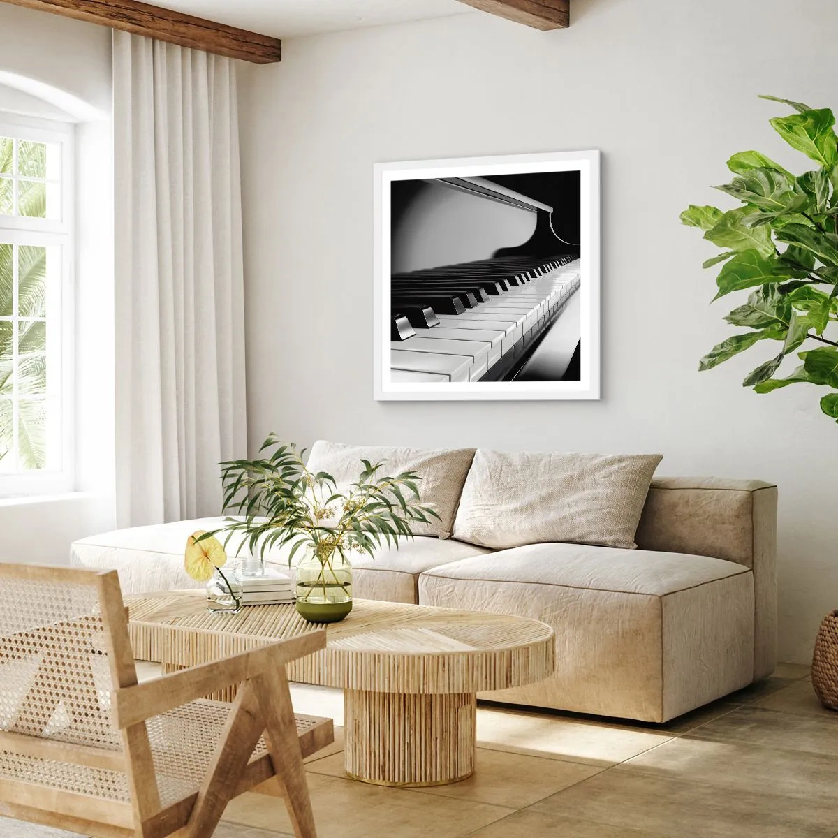 Poster în ramă albă - Armonia formelor și a culorilor - 50x50 cm