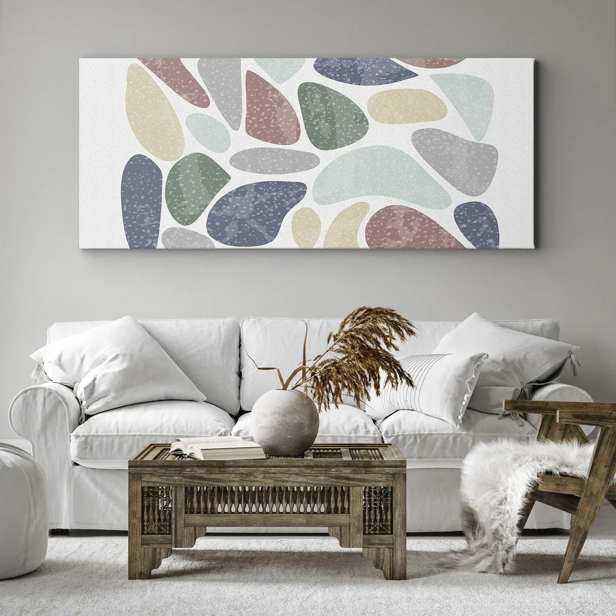 Tablou pe pânză - Un mozaic de culori pudrate - 100x40 cm