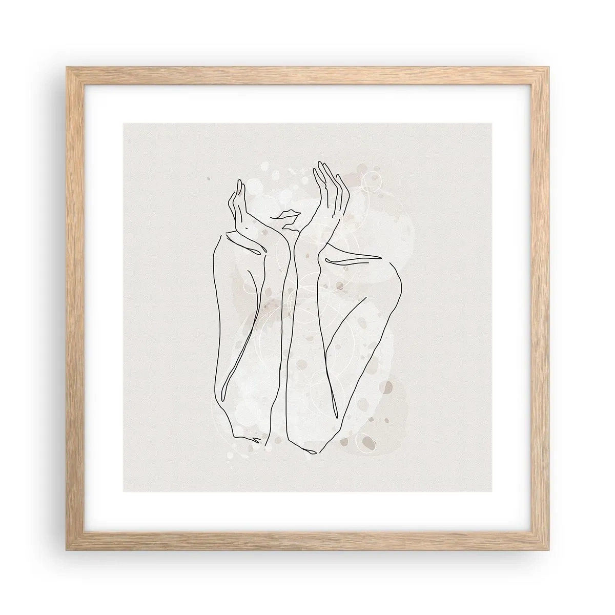 Poster în ramă de stejar deschis - Un moment pentru vis - 40x40 cm