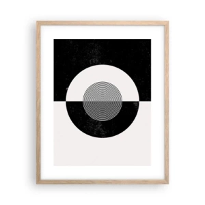 Poster în ramă de stejar deschis - Armonie în alb și negru - 40x50 cm
