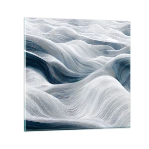 Tablou pe sticlă - Valuri albastre și albe - 60x60 cm
