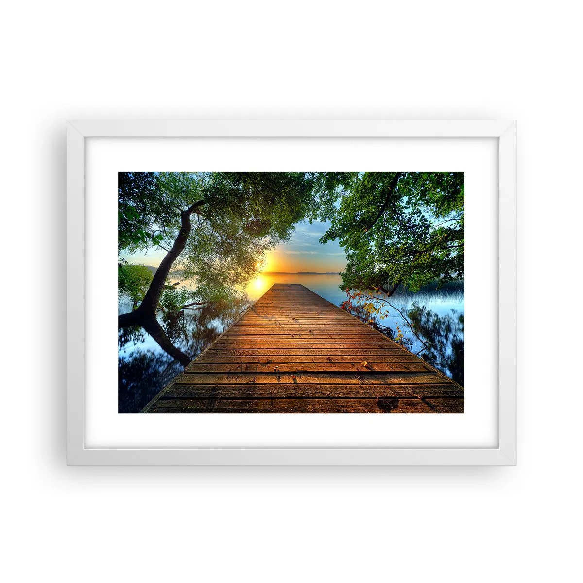 Poster în ramă albă - Nu te grăbi, stai jos - 40x30 cm