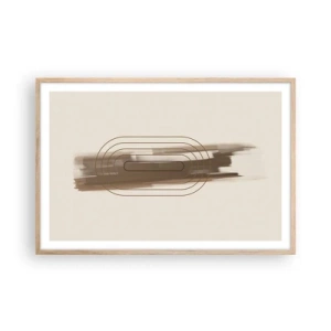 Poster în ramă de stejar deschis - O adiere de gri - 91x61 cm